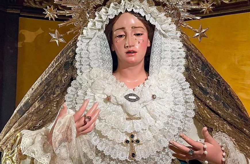Imagen de la Virgen de los Dolores de Sierra de Yeguas. Facebook página Hermandad.