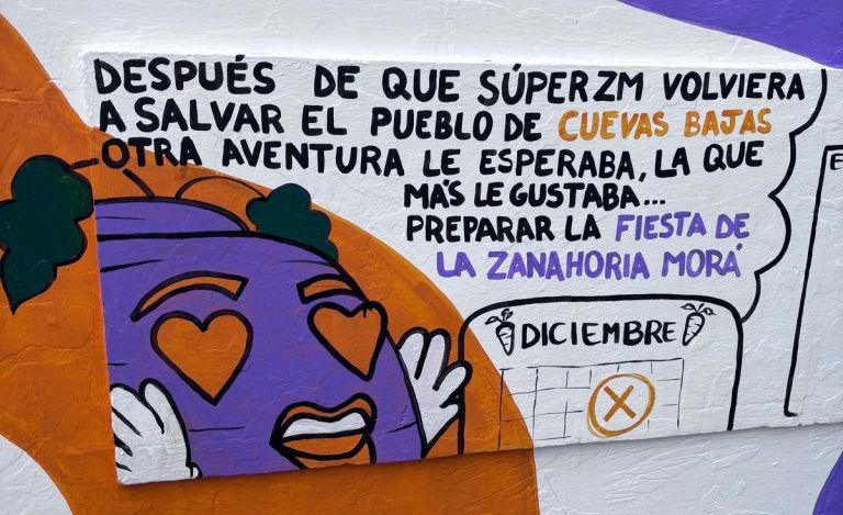 Motivo del mural en Cuevas Bajas.