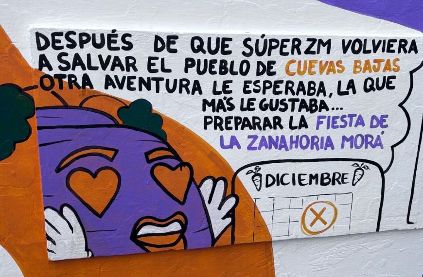 Motivo del mural en Cuevas Bajas.