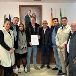 Los alcaldes de los municipios en la rueda de prensa de esta mañana.