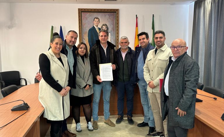 Los alcaldes de los municipios en la rueda de prensa de esta mañana.