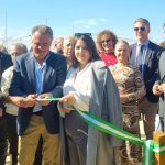 Auxi Gámez, alcaldesa de Humilladero, en el momento de la inauguración.