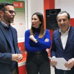 Kiko Calderón, Mari Nieves Ramírez y José Luis Ruiz Espejo en un momento de la rueda de prensa.