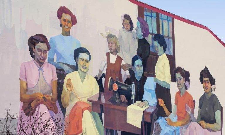 Un detalle del mural.