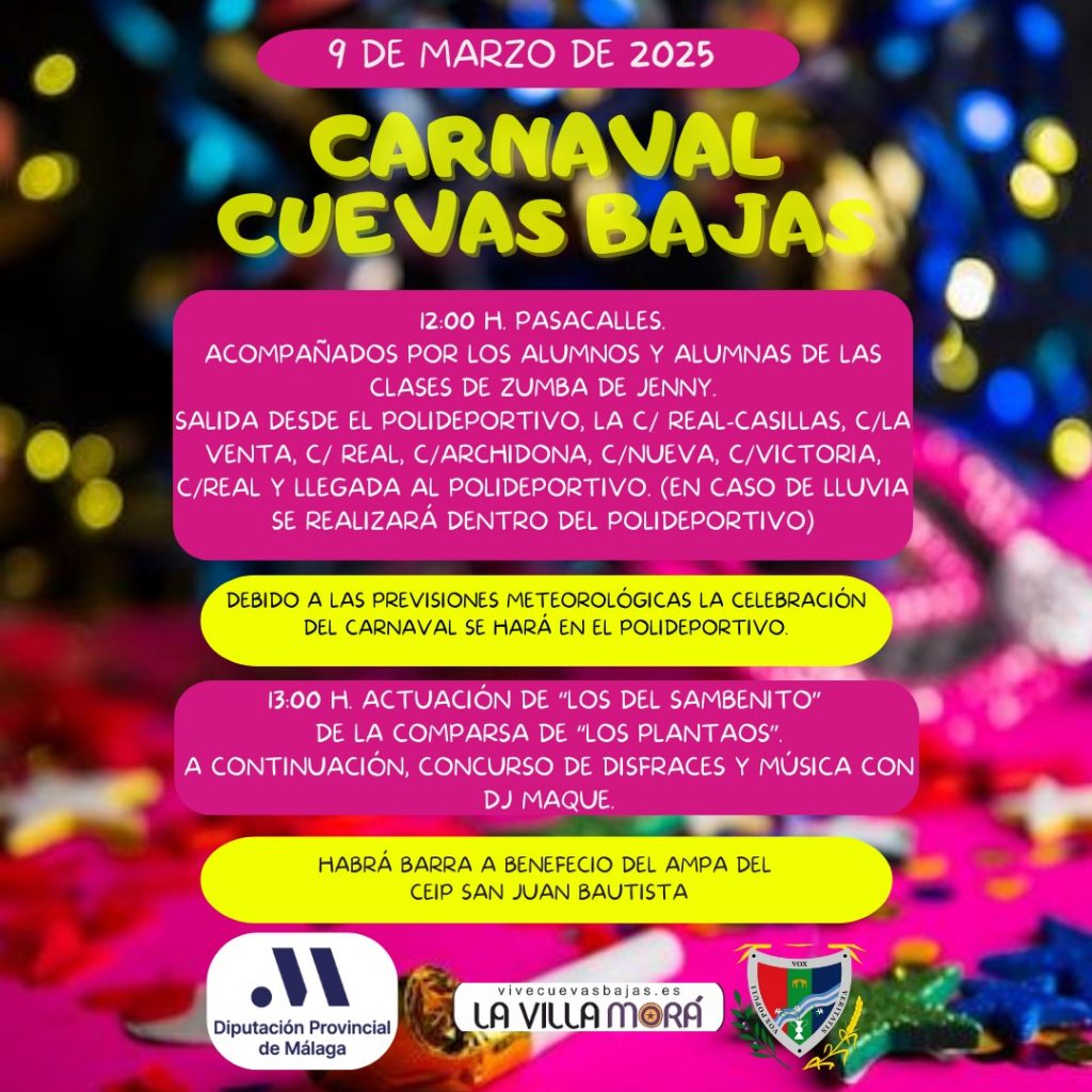 Carel fiestas de carnaval Cuevas Bajas.