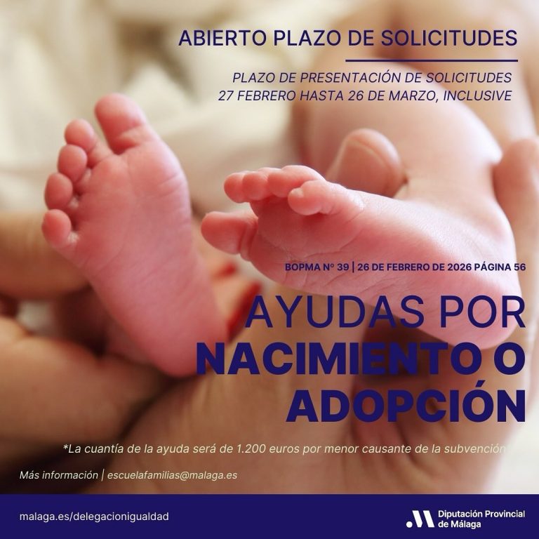 La Diputación abre el plazo de ayudas por nacimiento o adopción 2026 para municipios como Cuevas Bajas
