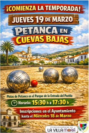 Cuevas Bajas pone en marcha un taller de petanca en el Parque Infantil de Las Casillas