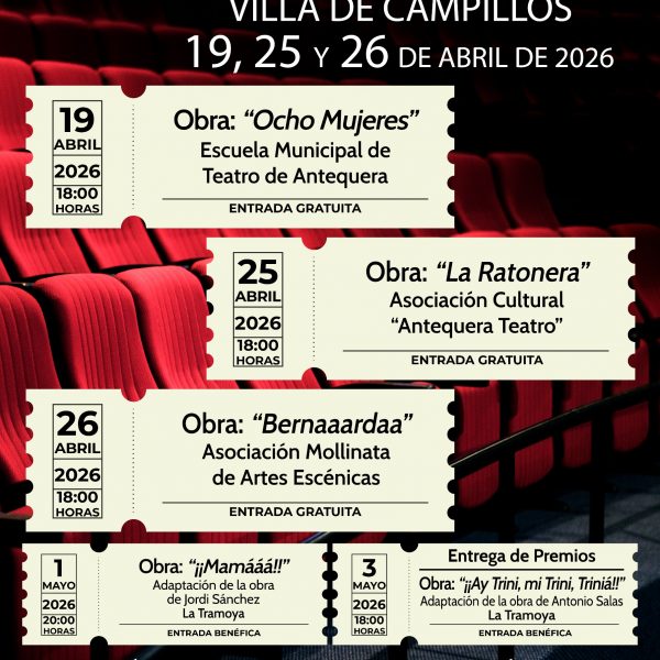Campillos acoge el XXII certamen de teatro «Isidro Carbonero» con cinco representaciones entre abril y mayo