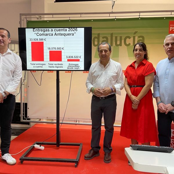 El PSOE destaca que Antequera recibirá 13,3 millones del Estado y la comarca cerca de 34 millones en 2026