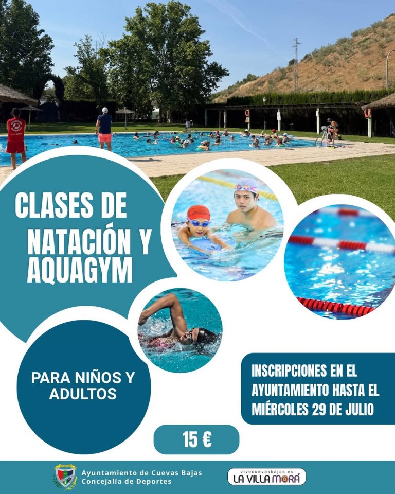 Cuevas Bajas abre el plazo de inscripción para las actividades de natación y aquagym del mes de agosto