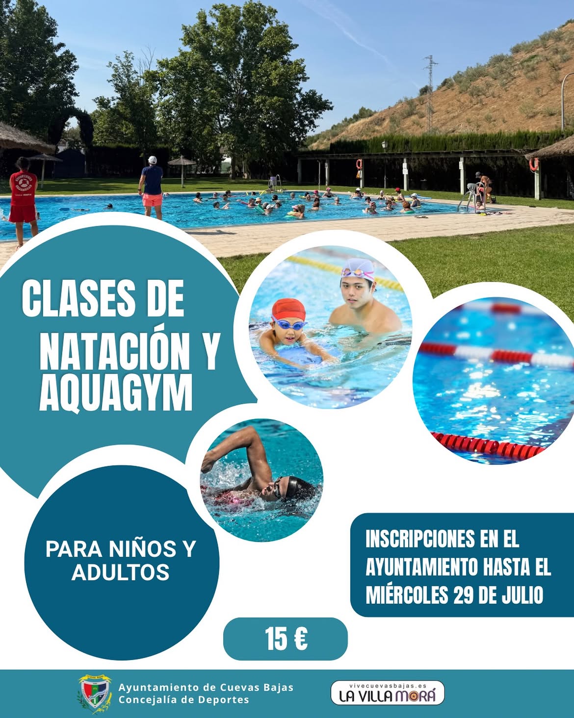 Cuevas Bajas abre el plazo de inscripción para las actividades de natación y aquagym del mes de agosto