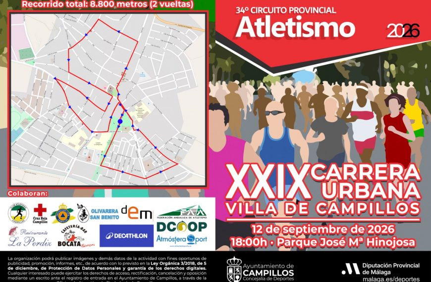Campillos celebrará el 12 de septiembre la 29ª edición de su Carrera Urbana