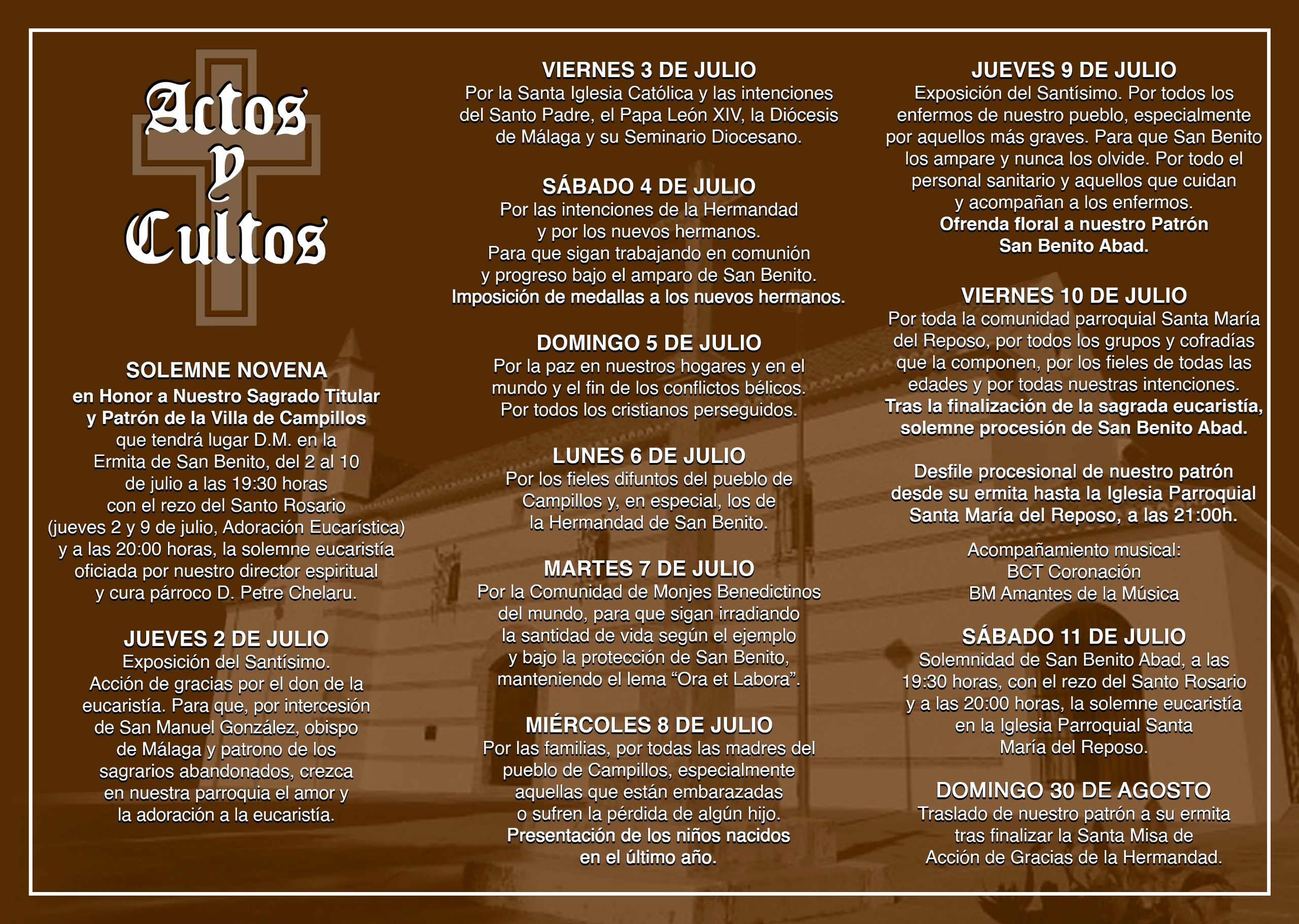 Tríptico actos y cultos San Benito Abad 2026 - interior