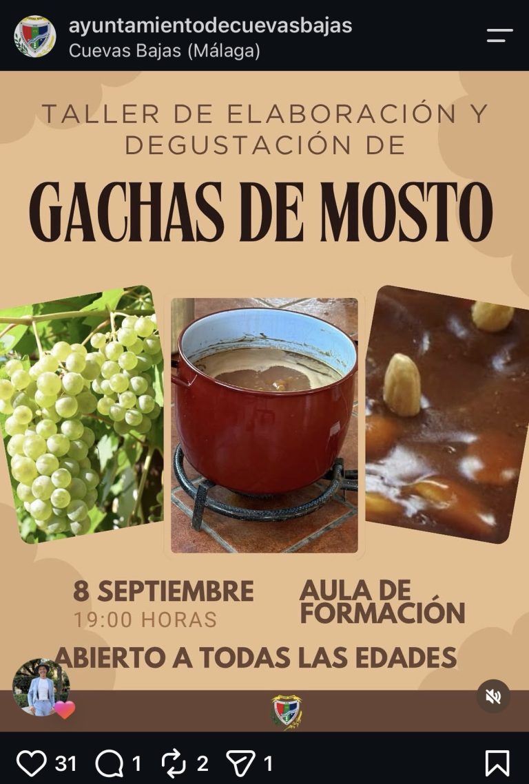 Cuevas Bajas recupera sus sabores tradicionales con un taller de elaboración y degustación de gachas de mosto