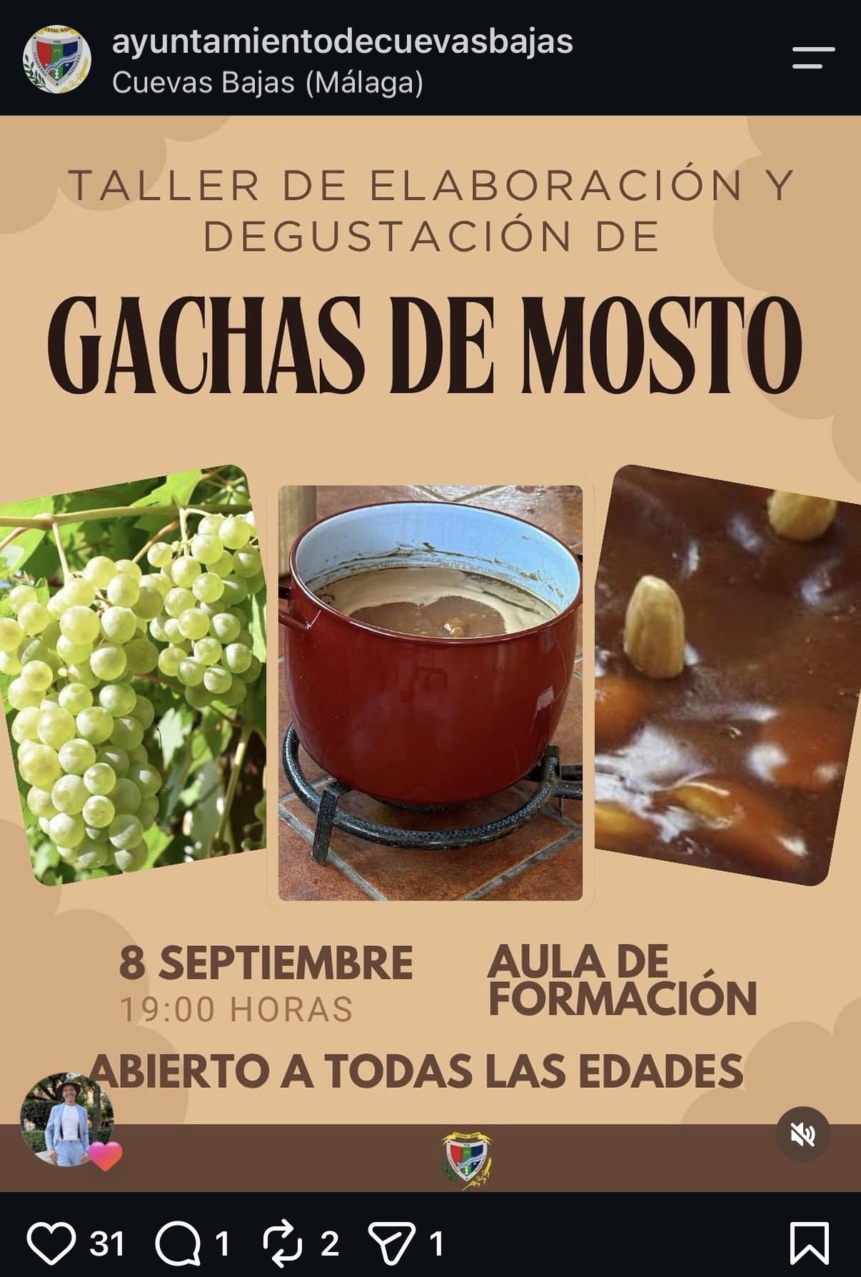 Cuevas Bajas recupera sus sabores tradicionales con un taller de elaboración y degustación de gachas de mosto